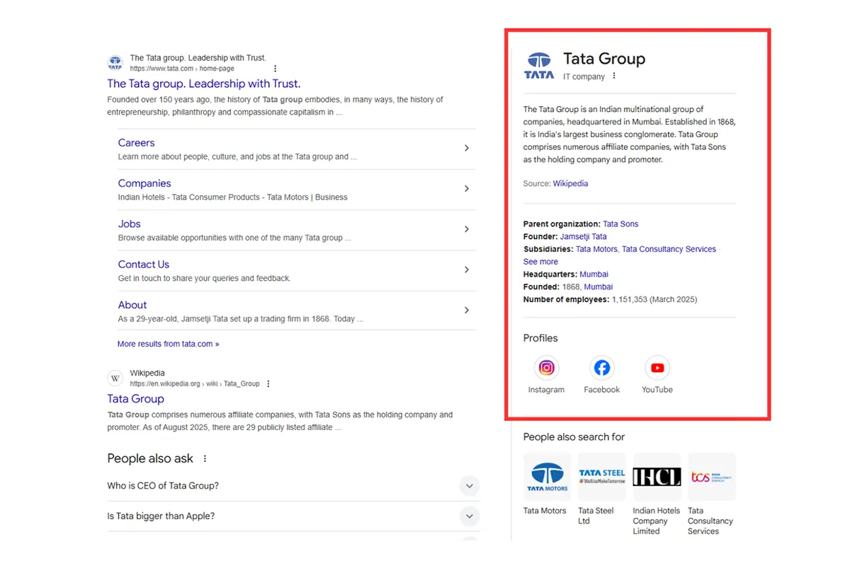 Organization Schema screenshot